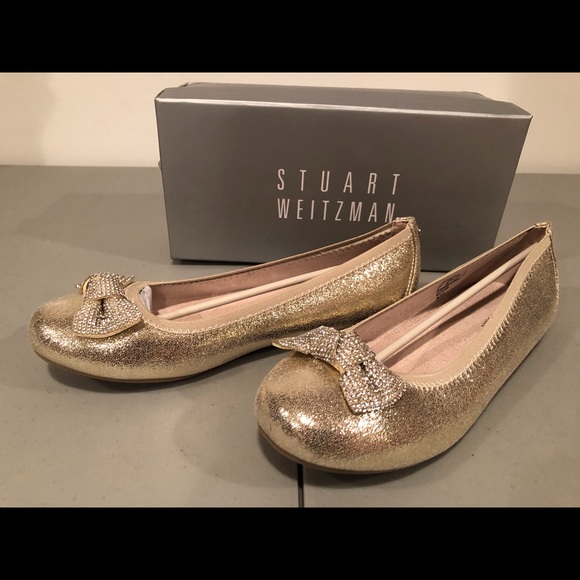 Stuart Weitzman Fannie Glitz Ballet Flat Champagne - Picture 2 of 10